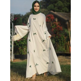 [Butterfly Bow Abayas Set] Elegant Butterfly Bow Abayas Set - Long Robe Dress and Headscarf