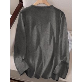 Women'S Long Sleeve Crew Neck T-Shirt with 