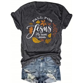 Women's Casual Round Neck Printed Short Sleeve T-Shirt