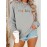 [Thankful Print Sweatshirt] Women's Casual Thankful Print Sweatshirt - 100% Polyester Knit Crew Neck Long Sleeve Top For Fall/Winter - Soft, Machine Washable, Plus Size Comfort Wear