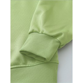 Women'S Tiana Graphic Sweatshirt - Green Casual Crew Neck with 