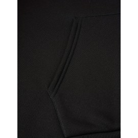 Women's Black Casual Hooded Sweatshirt with 