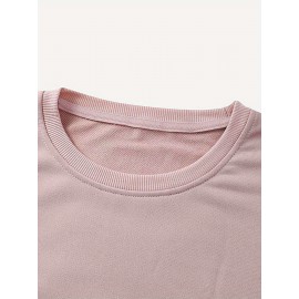 PSALMS 91 Letter Print Long Sleeve Sweatshirt - Women's Fashion Casual Sweatshirt with Knit Fabric and Round Neckline