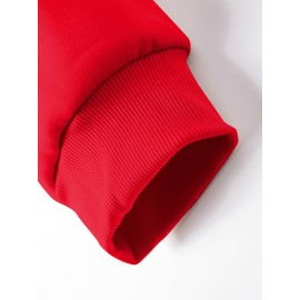 Disney Official Women's Y2K Minnie Mouse Graphic Sweatshirt - Pink with Black & White Polka Dots, Loose-Fit Round Neck Long Sleeve Pullover, Cozy Fall Winter Casual Outfit for Themed Events & Casual Attire