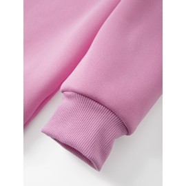 Disney Official Women's Y2K Minnie Mouse Graphic Sweatshirt - Pink with Black & White Polka Dots, Loose-Fit Round Neck Long Sleeve Pullover, Cozy Fall Winter Casual Outfit for Themed Events & Casual Attire