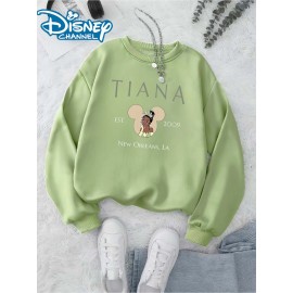 Women'S Tiana Graphic Sweatshirt - Green Casual Crew Neck with 